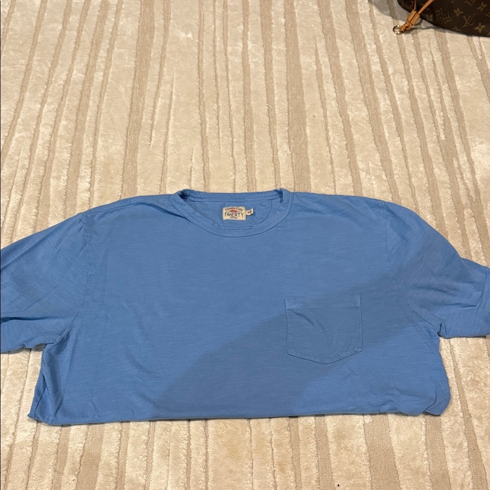 Faherty Light Blue Short Sleeve Tee